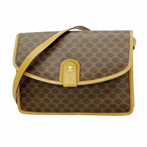 Celine Shoulder Bag Macadam Brown Women's - Picture 1 of 12